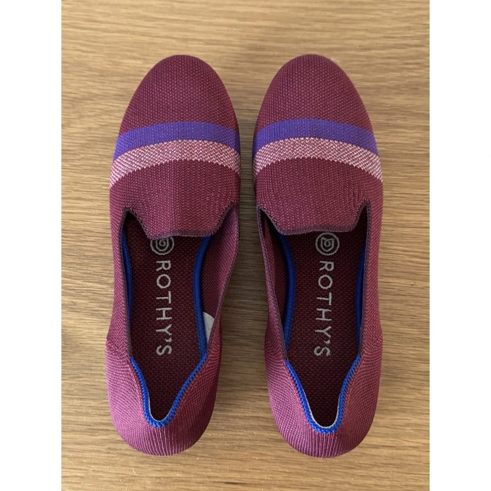 Rothy's Garnet Reflective‎ Stripe Loafer Limited Edition Size 7 EUC